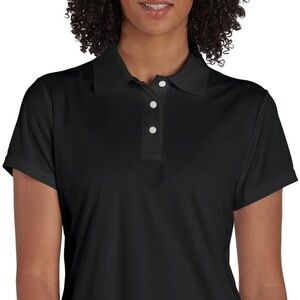 Hanes Women's Sport Cool DRI Polo Shirt, Moisture-Wicking Performance, Black, M
